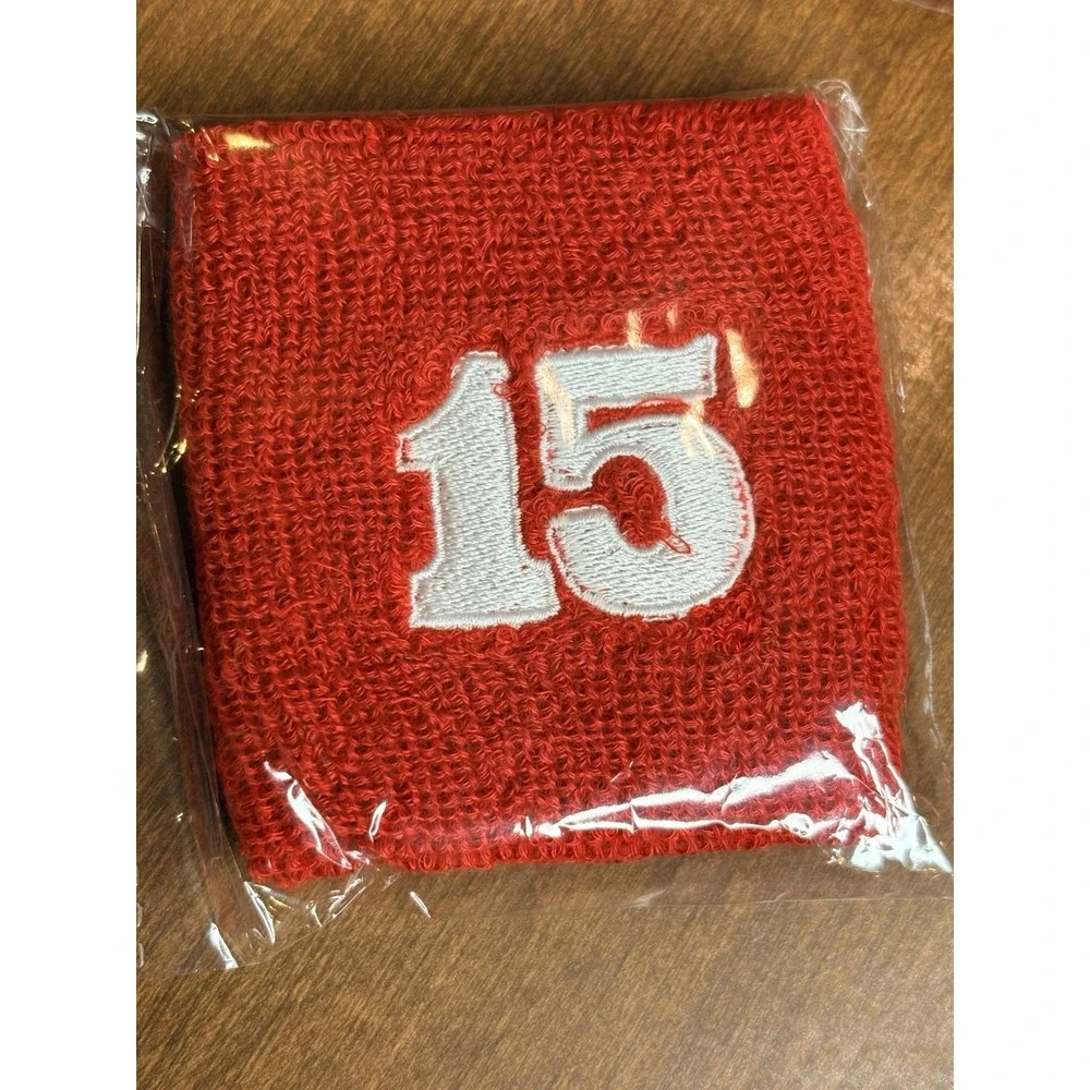 Patrick Mahones #15 Wrist Headband set Chiefs Fan Sporting Events Football Merch